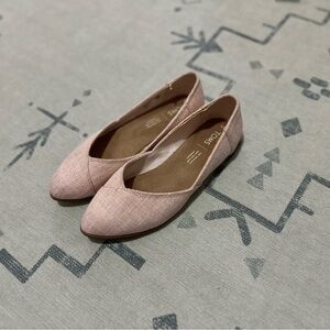 Toms v-neck ballet flats, soft pink, size 6